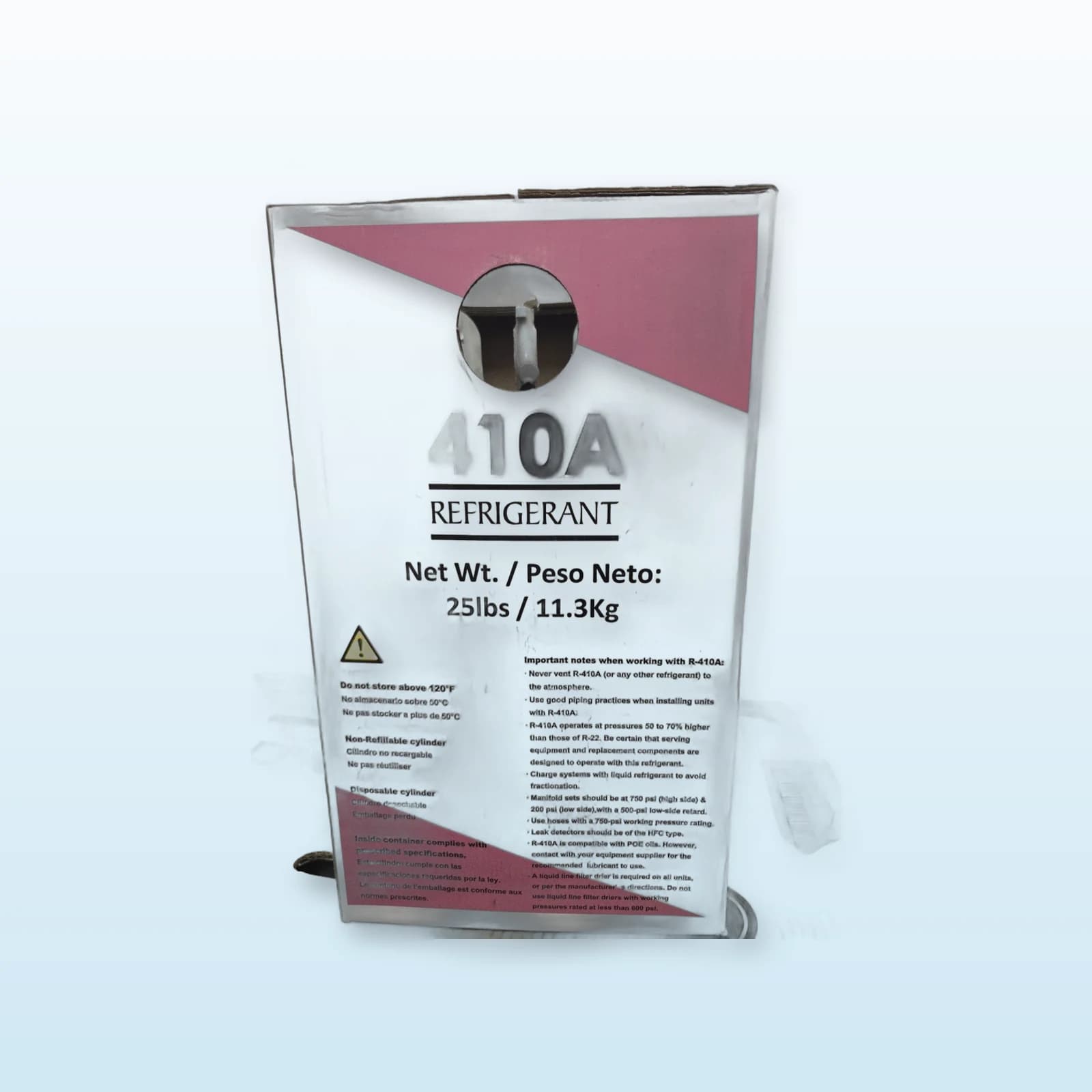 Válvula superior del cilindro desechable de gas refrigerante R-410A (410)