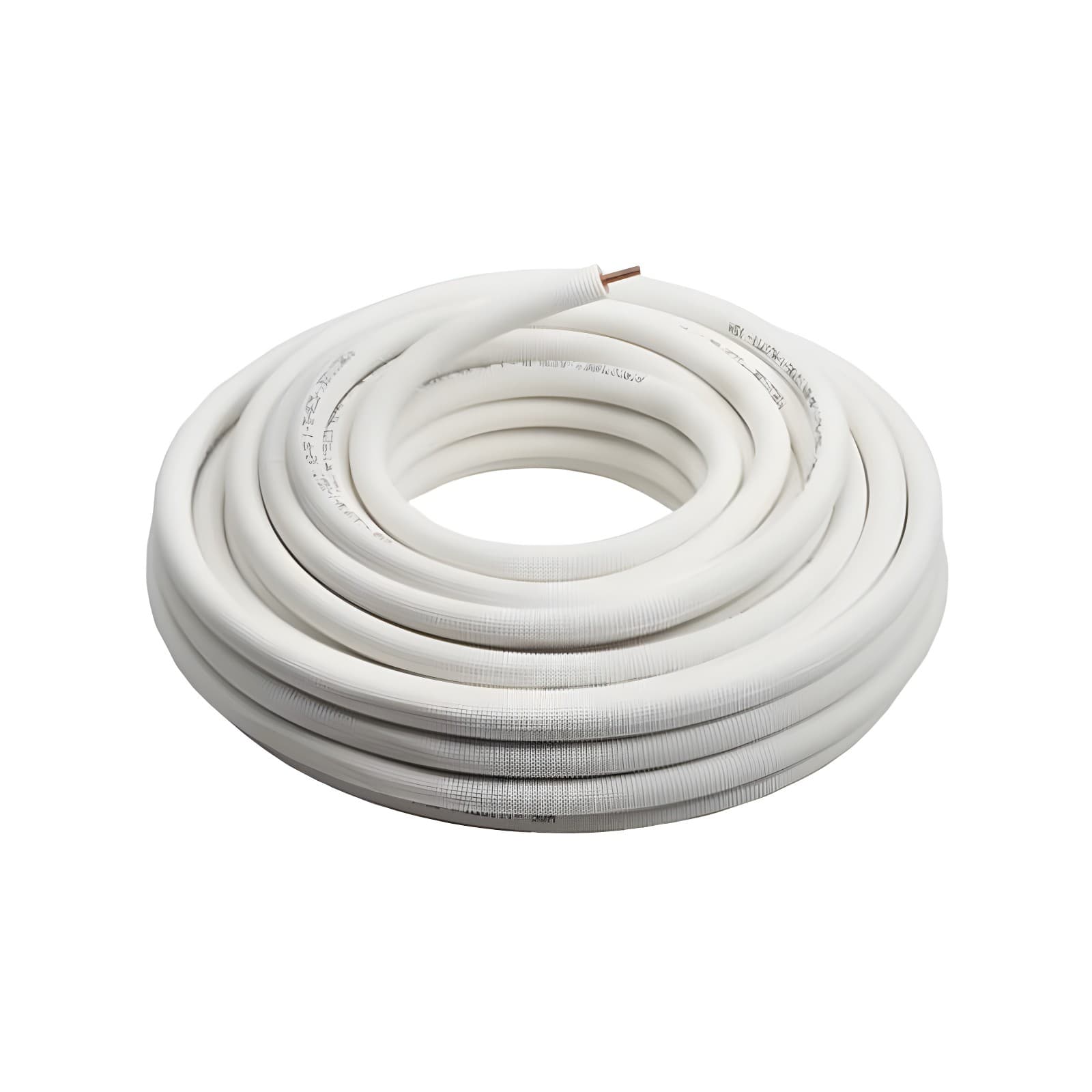 Tubería de cobre con aislamiento blanco para aire acondicionado en rollo